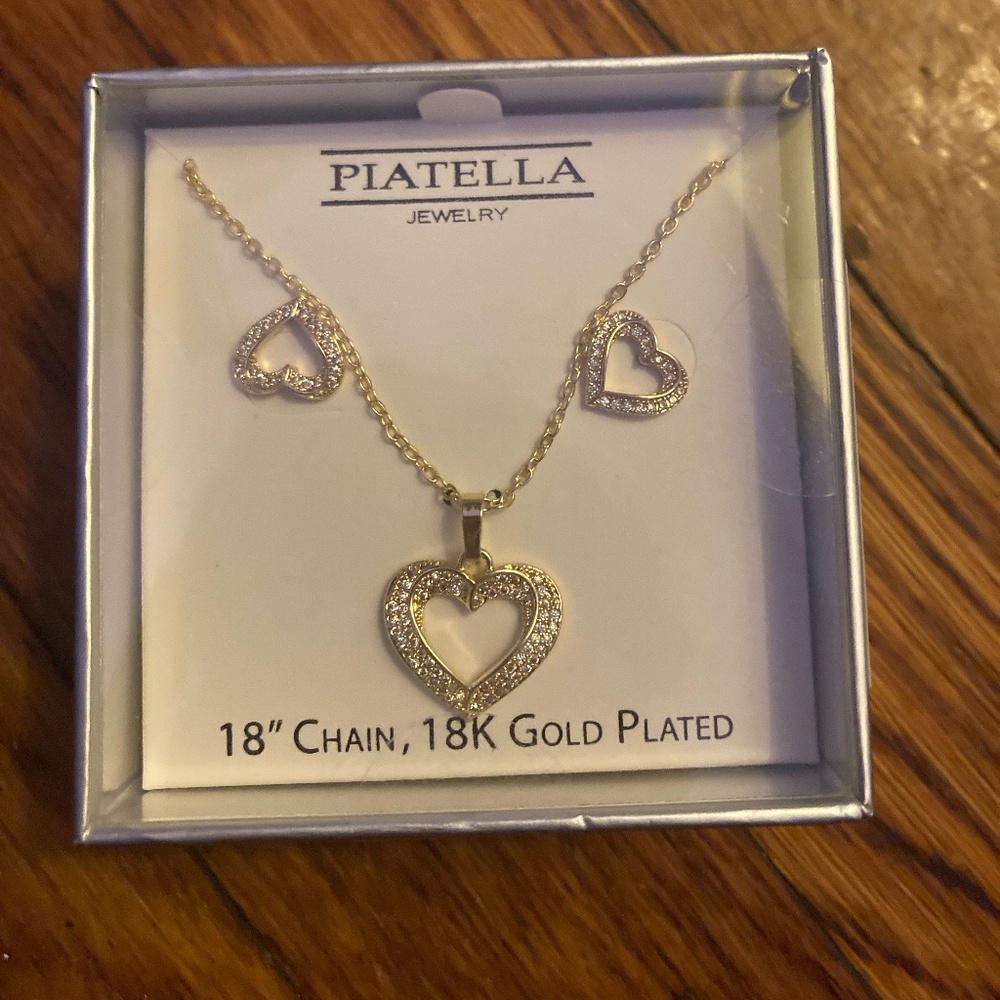 Heart neckless and earrings